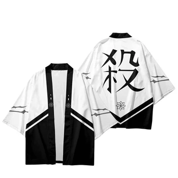 Iblis avcısı Shinazugawa Sanemi Japonya Anime 3d Kimono Gömlek Cosplay Erkekler Kadınlar Yedi Nokta Kol Üstleri Hırka Ceket Streetwear 2