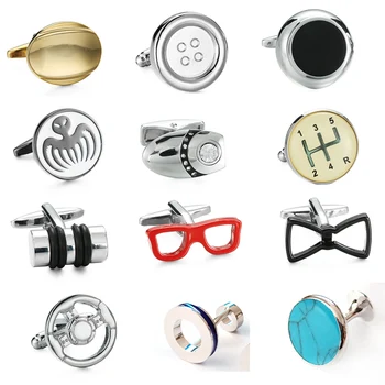 KC yüksek kaliteli erkek gömleği marka kol düğmeleri yeni moda / araba vites / inek derisi halat / gözlük / 007 / direksiyon kol düğmeleri