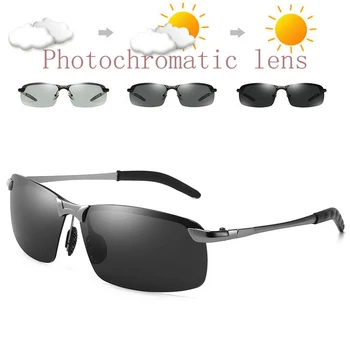 Fotokromik Polarize Sürüş Güneş Gözlüğü Erkekler için Klasik Sürücü Gözlük Vintage Gözlük Balıkçılık Geçiş Lens UV400