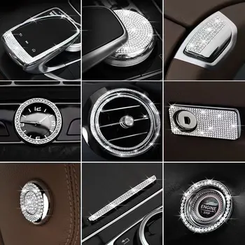 Mercedes Benz C GLC Sınıfı W205 X253 Merkezi Konsol Trim Elmas Kapak Kristal Sticker İç Aksesuarları Modifikasyonu