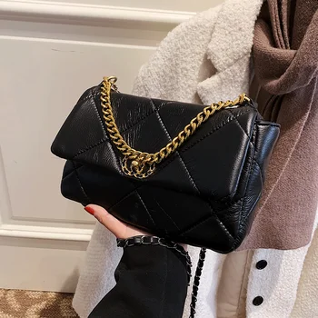 2022 Yeni Kadın Çanta Lüks Tasarımcı omuz çantaları Kız için Kare Flap Çapraz Vücut Çanta Kadın Yumuşak deri postacı çantası Sac