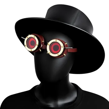 Unisex koyu giyim aksesuarları Steampunk retro gözlük Cadılar Bayramı gotik metal gözlük 1