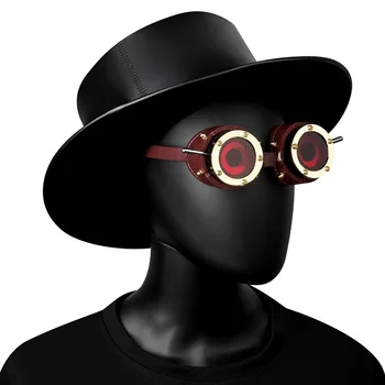 Unisex koyu giyim aksesuarları Steampunk retro gözlük Cadılar Bayramı gotik metal gözlük 2