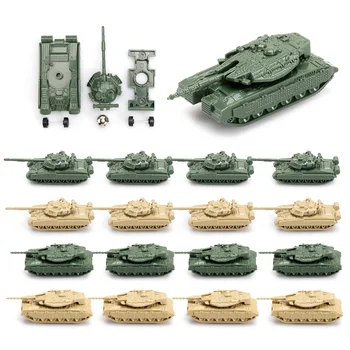 VııKONDO 16 Adet Oyuncak Tankı Playset 1/144 Ölçekli Askeri Araç Klasik T-80 VS Merkava Mk 4M Ana Tank model seti 13 Ordu Erkekler 1
