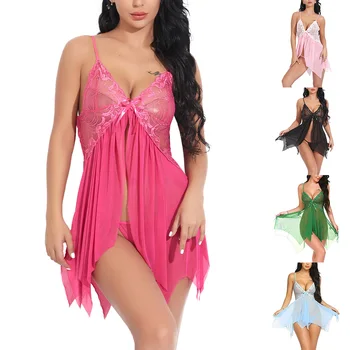 Kadın Nightgowns Saten Dantel Seksi Iç Çamaşırı Yaz V Yaka Kolsuz gece elbisesi Pijama Elbise Göğüs Pedi Gecelik satın almak online | Yenilik ve özel kullanım / Birebiregitim.com.tr 11