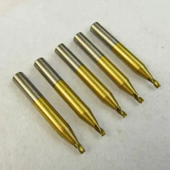 2.5 mm Titanyum parmak freze çakısı Dikey Anahtar Makine Parçaları Çilingir Araçları Kesiciler Uçları Çelik Matkap 5 adet / grup
