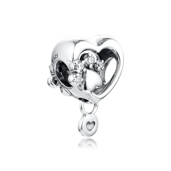 CKK Fit Avrupa Bilezikler Pençe Baskı ve Kalp Charms Gümüş 925 Orijinal Boncuk Takı Yapımı için Gümüş Berloques 2