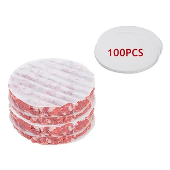 100 Adet / paket Yağlı Kağıt Hamburger Et Kağıtları Tek Kullanımlık Yuvarlak Saf Odun Hamuru yapışmaz Isıya Dayanıklı Mutfak Aksesuarları 1