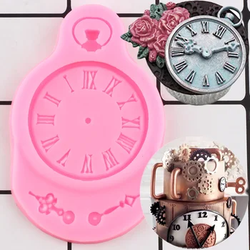 Kek Dekorasyon Araçları Saatler Ve Saatler, Karikatür Sıvı Fondan Kek Kalıp El Yapımı Çikolata Tatlı Dekorasyon Dıy Bakeware
