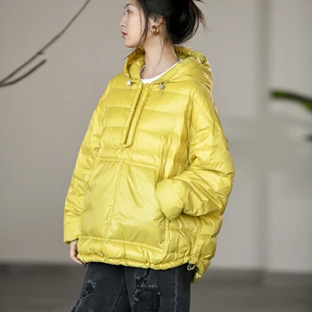 2021 Yeni Kış Kapşonlu Kazak Hafif pamuklu ceket kadın Moda Rahat Gevşek Aşağı pamuklu ceket Kadın Parkas Lı586 1