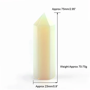 75mm Opalite Kristal Kaplan Derisi Yeşil Çizgili Malakit Altıgen Prizma Taşlar Mineraller Şifa Kiraz Kaplan Kuvars Taş 2