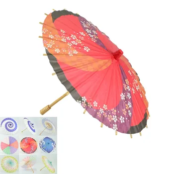 Japon Tarzı Kağıt Şemsiye Mini Dekoratif Şemsiye Dans Prop Düğün Parti Dekor (Rastgele Renk) 1