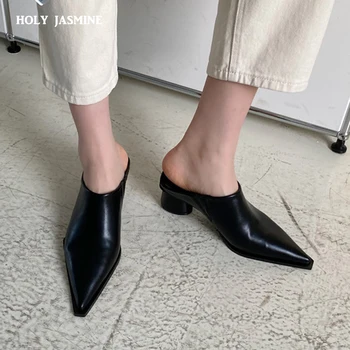 2022 Yeni Baotou Yarım Terlik Kadın Yaz Giyim Muller Ayakkabı Sandalet Kadın yüksek topuklu ayakkabı seksi ayakkabılar Kadınlar için Sandalet
