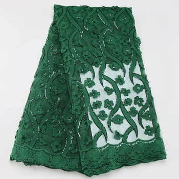 2022 Son Fransız Tül Dantel Kumaş Yumuşak Gelin Malzemeleri Yeşil Nijeryalı Afrika Örgü Dantel Kumaş Sequins düğün elbisesi