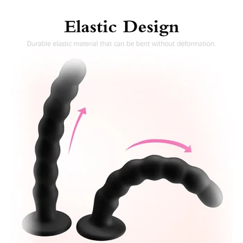 Anal Plug prostat masaj aleti Seks Ürünleri Vajinal Stimülatör Güçlü Enayi İle Silikon Boncuk Yapay Penis Seks Oyuncakları Erkek ve Kadın için 18