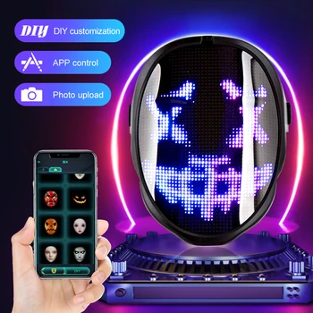 Bluetooth RGB LED Yüz Dönüştürme Maskesi Aydınlatma Parti Programlanabilir Kostümleri Cosplay Masquerade Sahne noel hediyesi 1