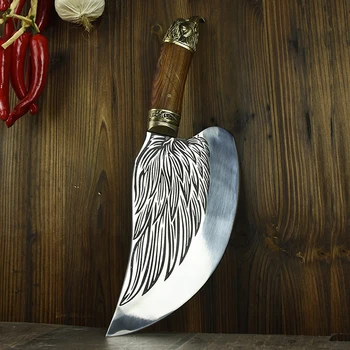 El yapımı Dövme Mutfak Çin şef bıçağı Et Cleaver Kesim bıçağı Sebze Kesici Mutfak Kıyıcı Bıçak Araçları