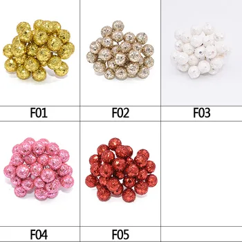 100 Adet Mini Yapay Meyveler DIY Glitter Kiraz Çiçekleri Organlarındaki DIY Hediye Kutusu Düğün Noel Partisi Dekorasyon Sahte Meyve 2