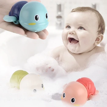 Bebek Banyo Yüzme Havuzu Oyuncak Kaplumbağa Yürümeye Başlayan Ebeveyn-çocuk Etkileşimi Wind-up Banyo Oyuncak Yüzme Havuzu Aksesuarları BPA Ücretsiz