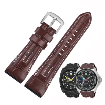 26mm Hakiki Deri Watchband Seiko VELATURA / SRH Serisi SRH013 SPC007J1 SPC007 Kayış Çelik Toka İle saat kayışı Bilezik