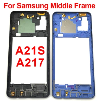 Orijinal Yeni A21s Orta Çerçeve Samsung Galaxy A21s A217F A217M A217N A217 Konut Şasi Merkezi Çerçeve Parçası Düğmeleri İle