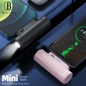 Mini Güç Bankası 5000mAh Taşınabilir Şarj Powerbank Cep Telefonu Yedek harici Pil Pover Bankası iPhone 12 Samsung Xiaomi 1