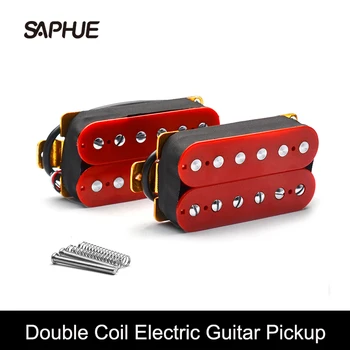 Elektro Gitar Çift Bobin Humbucker Elektro Gitar Pickup Dört Davranış Kalkan Köprüsü-15K veya Boyun-7.5 K Pikap Kırmızı
