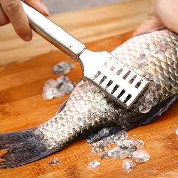 Balık pulu temizleyicisi paslanmaz çelik balık pulu temizleyicisi temizleyici kazıyıcı mutfak soyucu aracı 2