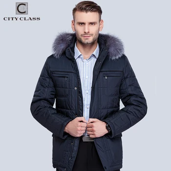 ŞEHIR sınıf Klasik Erkekler Kış Thinsulate Palto Gümüş Tilki Kapüşonlu Ceketler Kalın Sıcak Moda Rahat Standı Yaka Çıkarılabilir 14342