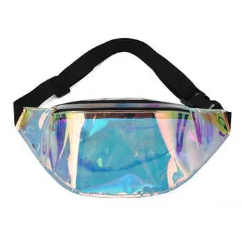 Bel Çantası Kişilik Göz Kamaştırıcı Lazer fanny paketi Su Geçirmez Moda Holografik Göğüs Çantası Çapraz Vücut Cep Kapatma bozuk para cüzdanı