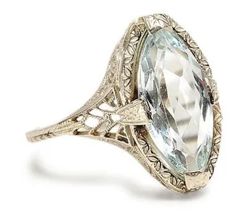 Akuamarin nişan yüzüğü alyans büyüleyici elmas takı Noel yıldönümü hediyesi kadın alyans boyutu 6-10