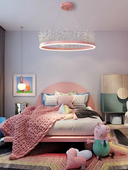 Işık lüks taç kristal avize yemek odası oturma odası led ışık Kız çocuk Odası yatak odası İskandinav basit asılı lamba 1
