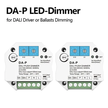 DA-P LED Dimmer 100-240V AC DALI İtme Dimmer DALI Sürücü veya Balastlar Karartma Hızı Ayarlanabilir Hafıza Fonksiyonu ile Dimmer 1