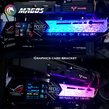 Özelleştirmek ARGB GPU Braketi ile LED Monitör Aıda 64 Ekran ROG MSI Gundam Grafik Kartı VGA Tutucu PC Gamer İçin DIY Kabine 2