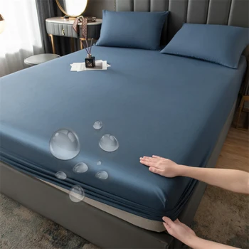 WOSTAR Su Geçirmez yatak örtüsü kraliçe king-size çift kişilik yatak çarşafı elastik çarşaf koruyucu ped 90/120/140/150/180/200cm