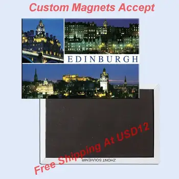 Turist Mıknatıslar 78 * 54 * 3mm, Vereinigtes Konigreich, Edinburgh Kartpostal Mıknatıslar 20351 Sert Plaka Turist Anılar