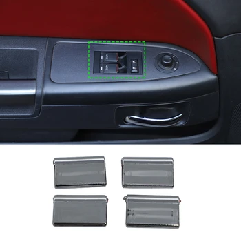 Krom Araba Kapı Pencere Anahtarı Asansör düğme kapağı Trim Dodge Challenger 2009 için 2010 2011 2012 2013 2014 İç Aksesuarları